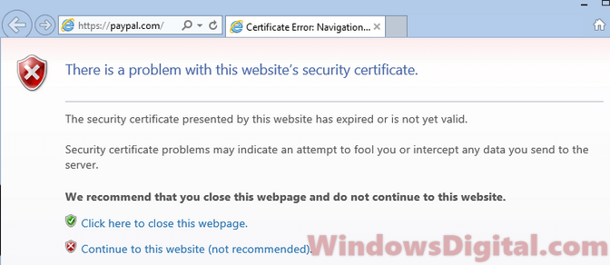 Security Certificate Error Windows 10 on Google Chrome, Firefox or Edge (Fix)