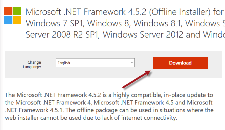 download net framework 4.5 offline windows 7
