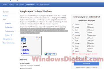 Google input tools for windows