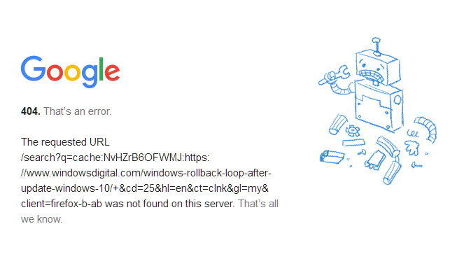 Google Web Cache Shows Error 404 Not Found (How to Fix)