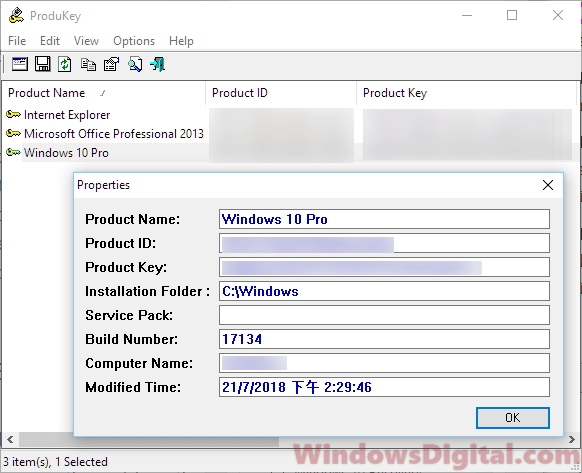 find windows 10 key on computer